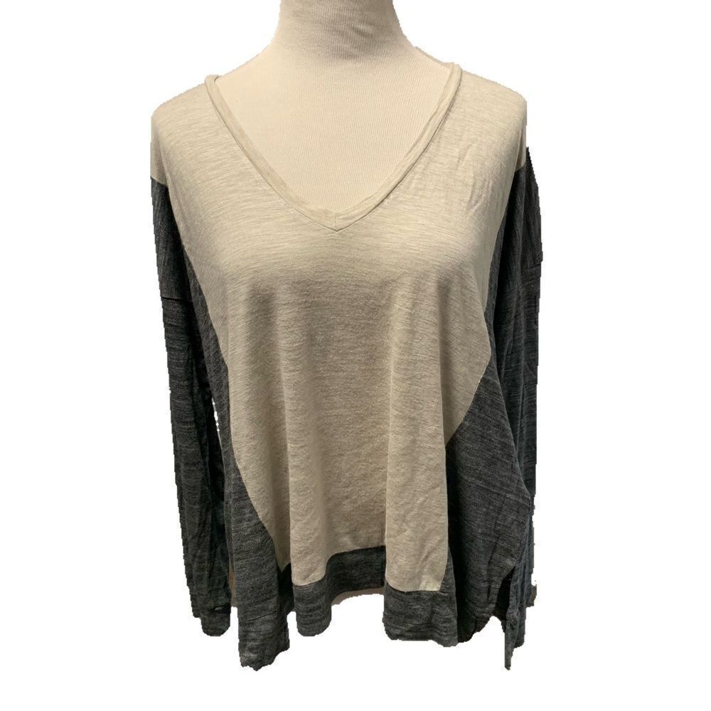 Madewell Two Tone V-Neck Sweater Sz L